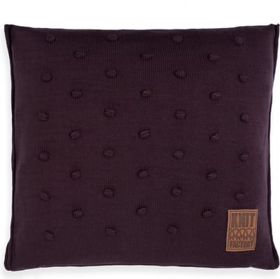 Knit Factory Noa Sierkussen - Vierkant kussen - Kussen woonkamer - Bank kussen - Decoratie kussen - Aubergine - 50x50 cm - Kussenhoes inclusief kussenvulling