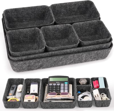 Dailygoods- Lade Organizer - 1 Stuk - Donkergrijs - Lade Organizer Bakjes - Lade Organizer Kledingkast - Lade Organizer Keuken - Ideaal voor Opberging - Lade-insert