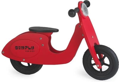 Simply Houten Loopfiets scooter - Rood