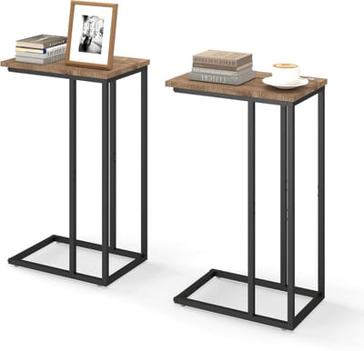 Bijzettafel C-vorm - Kleine tafel bank - Woonkamer opbergen - Ruimtebesparend ontwerp - 29 x 39 x 63 cm
