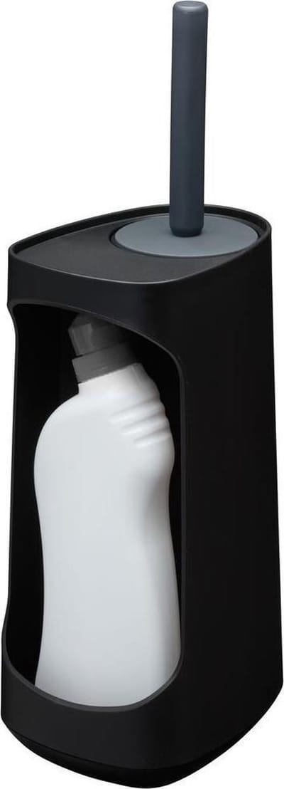 Tiger Tess - WC borstel met houder - Opbergvak - vrijstaand - met Swoop® borstel flexibel - Zwart / Antraciet