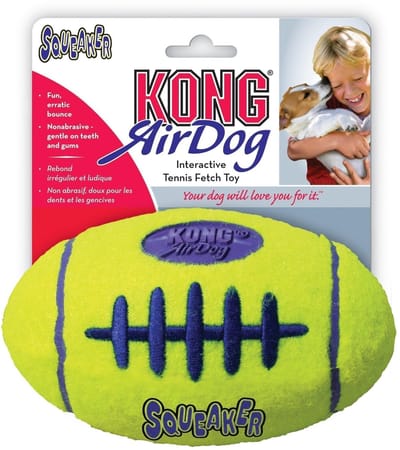 Kong Air Squeaker Football Small - Bal - 97 mm x 86 mm x 40 mm - Geel