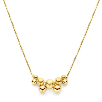 zilver verguld (geel) collier bolletjes 42 + 3 cm 3 micron 2103605