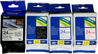 4x Originele Brother Tze tape 24mm x 8 Meter