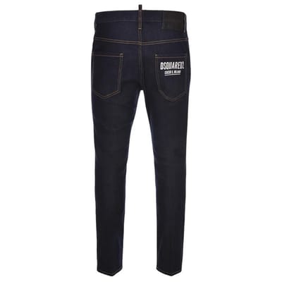Dsquared2 Skater Jean Italiaans adreslogo marineblauwe wassing jeans