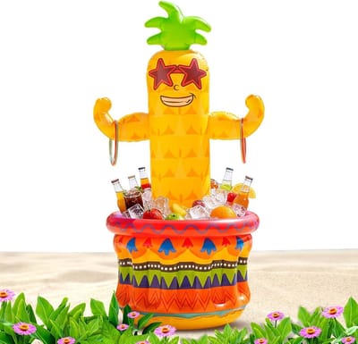 Opblaasbare Drankkoeler - Draagbare Koeler Zwembad - Feestelijke Drankkoeling - Tropisch Thema Ontwerp - 122 cm - Uniek