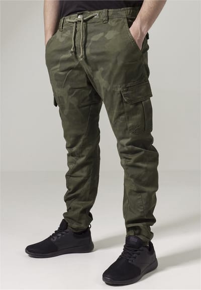 Urban Classics Cargobroek -Taille, 42 inch- Camo Groen