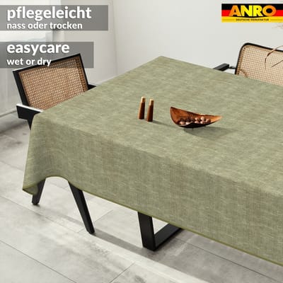 ANRO Tafelkleed Effen linnenlook Meerkleurig 280x140cm Met sierband Afwasbaar Waterafstotend
