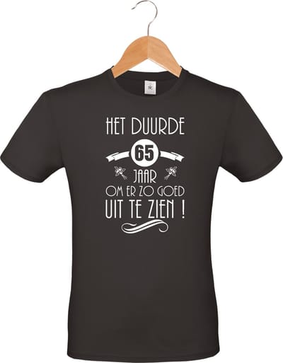 Het duurde 65 jaar - unisex - T-shirt - 100% katoen - BBQ - barbecue - verjaardag en feest - cadeau - kado - unisex - zwart - maat S