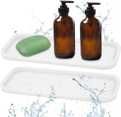 Keuken Siliconen Mat, 23 x 9 cm, Spons en Organiser voor Afvoer, Zeep en Cosmetica