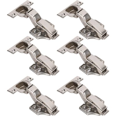 3 Sets Scharnieren voor Kantoor 2-Staps Hydraulisch Vernikkeld 4-Gats Grote Bocht A2202C