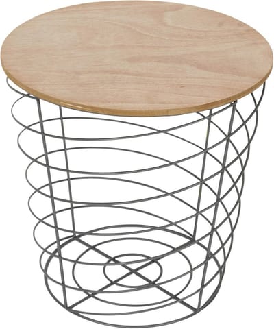 Stijlvolle Bijzettafel Hout en Metaal Vierkant