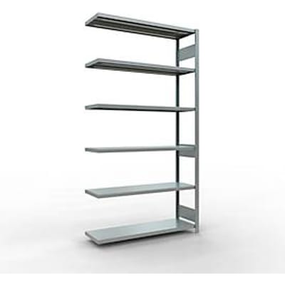 Schulte Lagertechnik MULTIplus 250 boutloos rekkensysteem, boutloze aanbouwstelling, lengte bout, 2500x1300x400 mm, 6 legborden, verzinkt