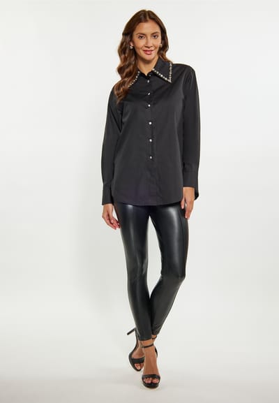 Faina overhemdblouse Dames zwart