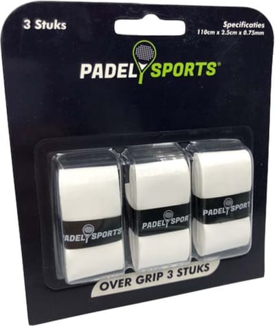 Padel Sports® Padelgrip - Overgrip Padel en Tennis - Wit - 3 stuks