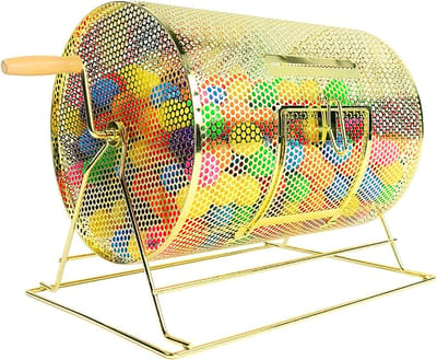 Loterij Trommel - Schudmachine Ballen - Promotionele Activiteiten - Messing Plated Frame - 130 Ballen Capaciteit - Goud