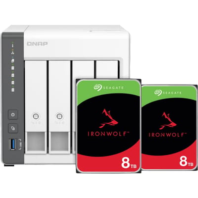 QNAP TS-433-4G + Seagate Ironwolf 16TB (2x8TB)