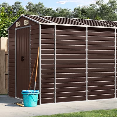 vidaXL - Tuinschuur - 191x980x198 - cm - gegalvaniseerd - staal - bruin