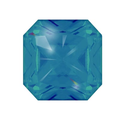 Quiges - Eligo Verwisselbaar Glas geslepen 10 mm Vierkant Zirkonia Oceaan Blauw voor Zilveren Ring - 10 mm - ER10S012