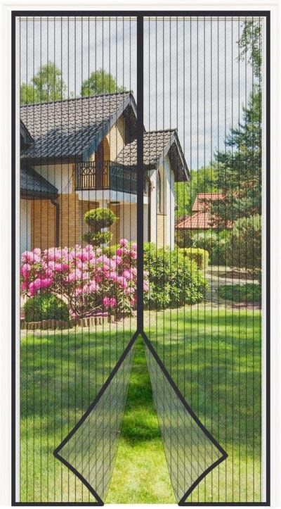 Dailygoods- Vliegengordijn 150x225cm - Insectenbescherming - Sterkere Magneten - Geen Boren Nodig - Luchtdoorlatend - Transparant Design - Hor