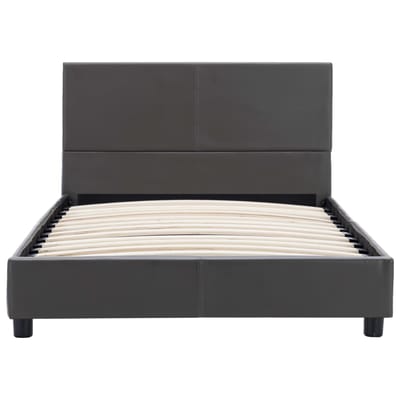 vidaXL - Bedframe - kunstleer - grijs - 90x200 - cm