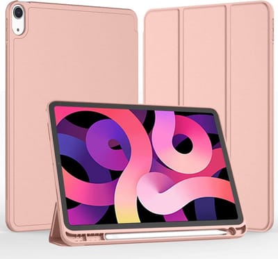 Hoesje geschikt voor iPad Air 4/5 10.9 inch 2020/2021/2022 Case Smart Cover Bookcase Hoes met Pencil Vakje Inklapbaar Vouwbaar