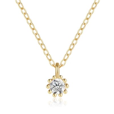 Elenza Goudkleurige Ketting met Heldere Zirkonia in 925 Sterling Zilver