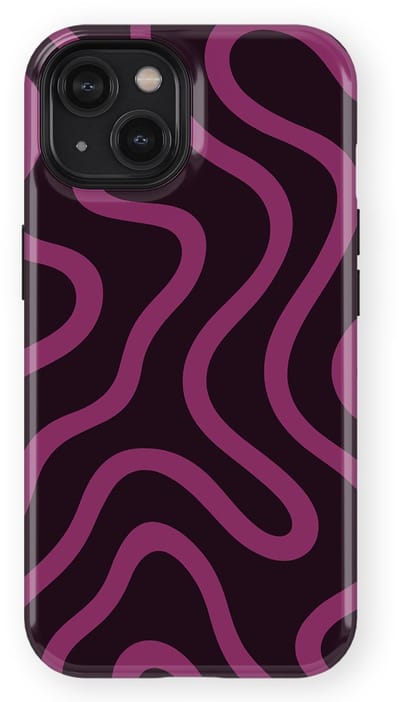 DripCase Curvy Lines Hoesje geschikt voor iPhone 14 | Backcover met Mag | Design Tough Case geschikt voor iPhone 14 Velvet Mood