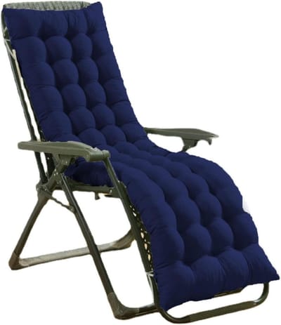 Tuinstoelkussen - Ligstoelkussen Loungestoelkussen - Buiten Ontspannen - Antislipbanden - 160 x 50 cm - Donkerblauw