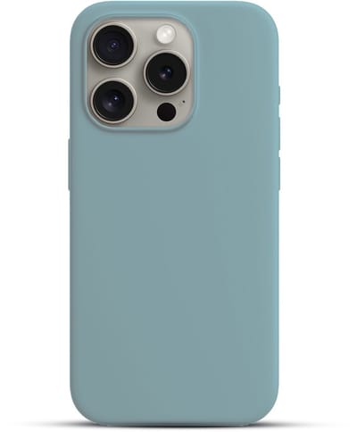 Solidenz Blauw Siliconen Case geschikt voor iPhone 15 Pro Max hoesje compatibel met MagSafe - Sierra Blue