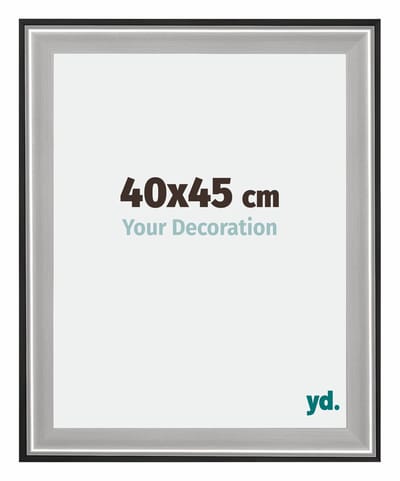 Your Decoration - Fotolijst 40x45 cm - Hout - Zwart Zilver Gepolijst - Birmingham