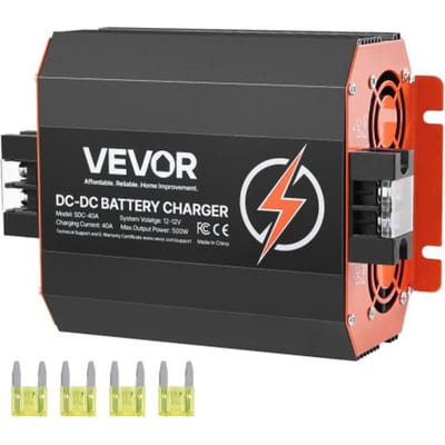 VEVOR 12V 40A DC/DC acculader, 500W voor loodzuur-, lithium-, AGM-, GEL- en natte accu's, intelligent meertraps opladen, voor campers, bedrijfsvoertuigen, boten en jachten