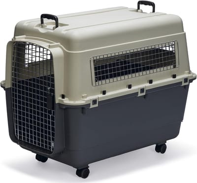 Transportbox Huisdier - Reismand Dier - Veilig Transport - IATA Goedgekeurd - 100 x 67 x 75 cm - Grijs