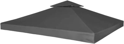 3x3m Vervangend Dak voor Tuinpaviljoen - Waterdicht PVC Tentdoek - Donkergrijs