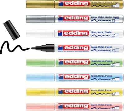 edding 751/8S pastel lakmarker set - assorti - 8 stuks - 1-2mm