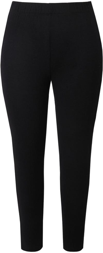 Ulla Popken - Dames - loungewear legging strepen opzij elastische band - Zwart - Maat 50+