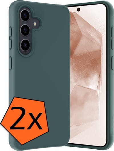 Hoes - 2 Stuks - Geschikt voor Samsung Galaxy A55 - Sterk & Shockproof - Case Siliconen - Back Cover - Telefoon Hoes - Donkergroen