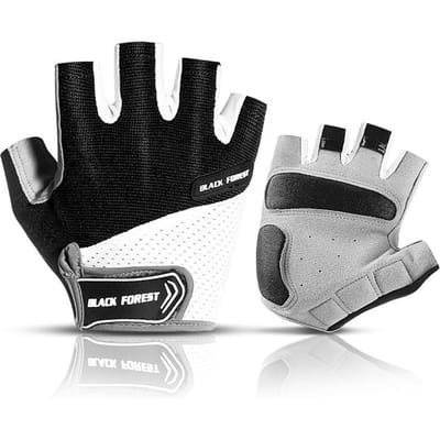 MTB Fietshandschoenen Halve Vinger Schokabsorberend Gelkussentje Anti-Zweet Fiets Sportschool Fitness Handschoenen voor Mannen Vrouwen Zomersporten L