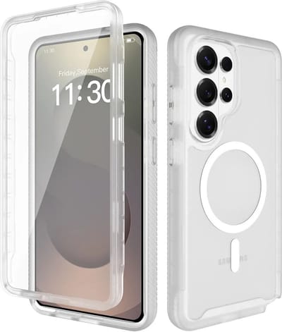 Hoesje met Ingebouwde Screenprotector Geschikt voor Samsung Galaxy S26 Ultra - Compatibel met MagSafe / Qi2 - Full Protect - Schokbestendige Beschermhoes - Case Matte Transparant