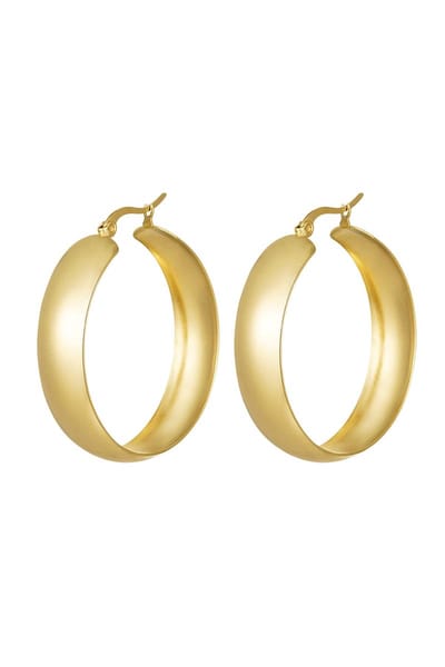 Oorringen Dames Chique - Goudkleurig - Roestvrij staal - Waterproof - Diameter 4 cm