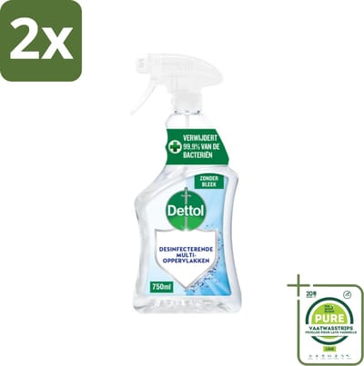 Dettol Desinfecterende Multi-Oppervlakken Spray 750 ml - Voordeelverpakking - 2 stuks - Allesreiniger - Schoonmaakspray