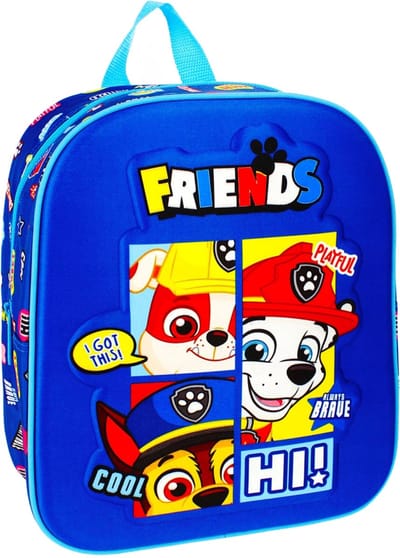 Paw Patrol - Marineblauwe 3D kleuterschool rugzak voor een jongen 32x27x11 cm
