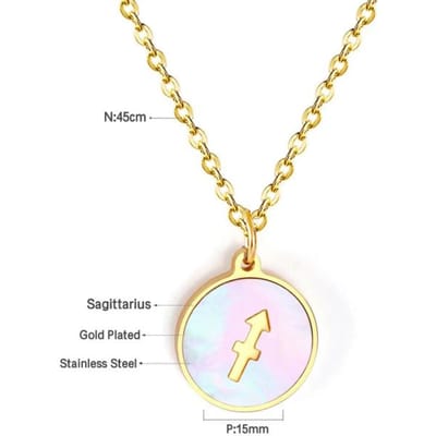 Schelp Halskettingen Hanger Constellatie Roestvrij Staal Ketting Sieraden Voor Vrouwen Choker Ketting Ketting Halsband Groothandel beige