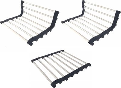 Benson Pannenonderzetter - 3x - RVS - antislip - buigbaar - 22 x 22 cm - Afdruiprek