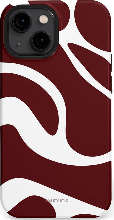 Casetastic Hoesje Geschikt voor Apple iPhone 13 Mini Magsafe - Stijlvolle Beschermende Duo-layer Case - Bordeaux Swirl