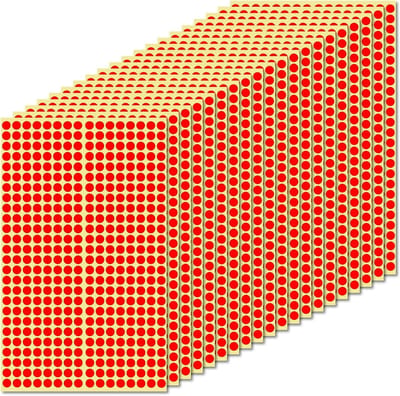 Kleurige Zelfklevende Dot Stickers van 6mm - 12480 Stuks voor Creatieve Projecten en Organisatie