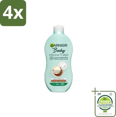 Garnier - Body - Bodylotion - Intensive 7 Days - Herstellend - Karitéboter & Probiotica - 400 ml - Voordeelverpakking - 4 stuks - Intensive bodylotion - Karitéboter