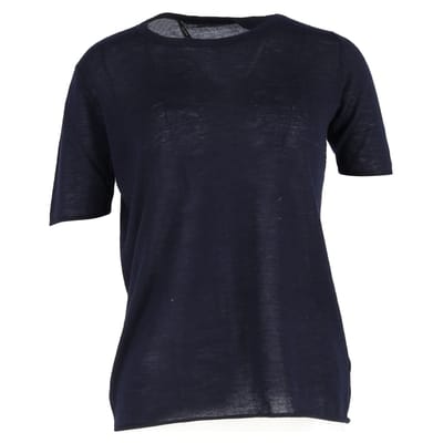 Joseph T-shirt met ronde hals in marineblauw katoen