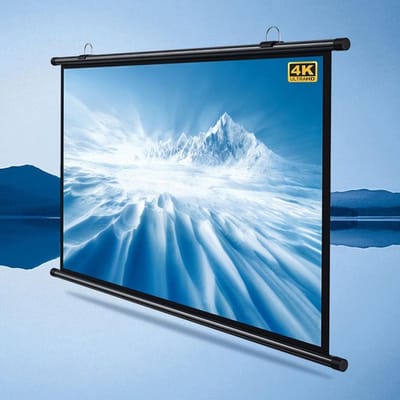 Projectiescherm - Filmscherm Beamer - Thuisbioscoop Buiten - Eenvoudig Oprollen - 40 Inch 4:3 - Zwart