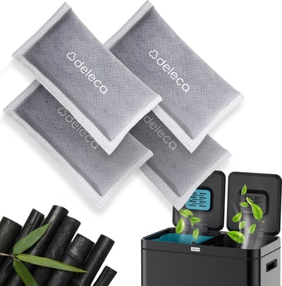 Deleca 4-pack Geurvreter Filters - Luchtverfrissers voor FreshAura Recycle Prullenbak - Luchtreiniger - Bamboe Houtskool